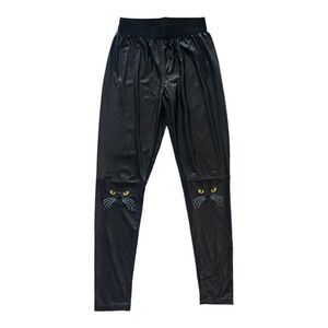 Spirit Halloween Women’s Black Cat Face Leggings Size Small